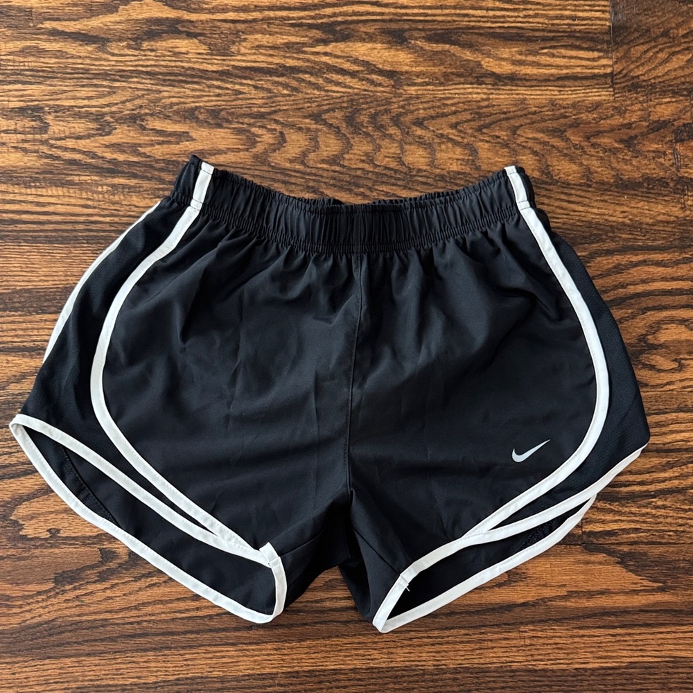 Nike Women's Black and White Athletic Shorts